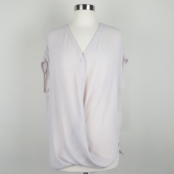 All Saints Tops Ivory Drape Wrap Blouse Size M Poshmark